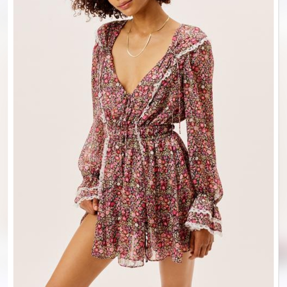 For love and lemons - grace mini dress in cream - Picture 1 of 4